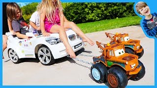 Tow Trucks  Tow Mater Towing Ride On Car [upl. by Yerffoej]