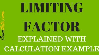 Limiting factor  Explained with Example [upl. by Schlicher]