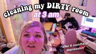 CLEAN MY DISGUSTING ROOM AT 3 AM PT 1 ROOM TOUR [upl. by Annayhs]