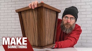 How to Make a Wood Wastebasket Bin  Woodworking Project [upl. by Anilorak448]