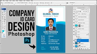 How to Design Printable Id Card in Adobe Photoshop [upl. by Asamot]