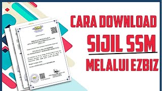 Cara Download Sijil SSM melalui EZBIZ [upl. by Asoramla628]