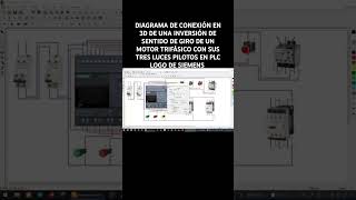 DIAGRAMA DE CONEXIÓN EN 3D DE UNA INVERSIÓN DE SENTIDO DE GIRO DE UN MOTOR TRIFÁSICO [upl. by Nolrev815]