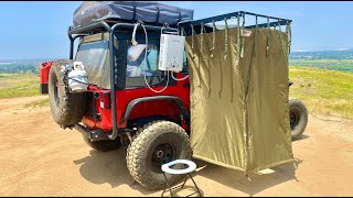 Ultimate Jeep Overland Camping Shower Setup [upl. by Nwavahs]