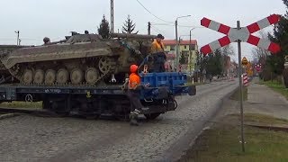 Pociąg wojskowy quoteszelonquot w Braniewie  Polish military train [upl. by Odlanra]