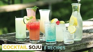 SOJU COCKTAIL 8 Delicious Recipes  Crazy Korean Cooking [upl. by Silloh]