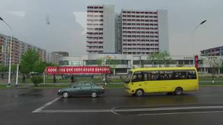 Pyongyang  streets in the city North Korea May 2016 DPRK UltraHD 4K [upl. by Ahsilla]