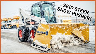 Bobcat Skidsteer Snow Pusher  ProTech Sno Pusher [upl. by Rosaline]