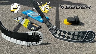 Bauer Blade Protector Can it handle 100 HARD Slap Shots Against Hockey Wrap Around [upl. by Acillegna]