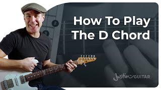 How to Play the D Chord on Guitar [upl. by Cirdet545]