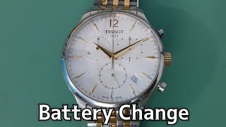 How To Change Battery TISSOT T063617 Chronograph Watch  SolimBD [upl. by Oniratac]