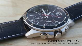 Casio MTP1374L1AV Black Genuine Leather Strap Wrist Watch Video Review [upl. by Gerbold]