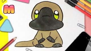 COMO DIBUJAR UN ORNITORRINCO KAWAII  dibujos kawaii faciles  dibujar animales kawaii [upl. by Riocard803]