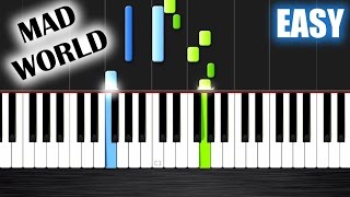 Mad World  Gary Jules  EASY Piano Tutorial by PlutaX [upl. by Sulokcin]