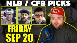 Live Bets With Kyle Kirms MLB amp CFB Picks Friday September 20 [upl. by Gudrun]