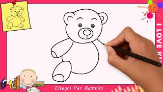 Come disegnare un orsetto FACILE passo per passo per bambini – Disegno facile 1 [upl. by Rhoades]