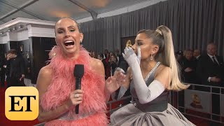 Watch Ariana Grande Accidentally Curse MULTIPLE TIMES During GRAMMYs Interview [upl. by Drofliw]