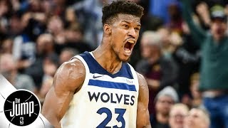 Jimmy Butler dominates Wolves scrimmage screams you cant win without me  The Jump [upl. by Aneetsyrk453]