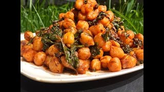 Super Simple Spanish Spinach with Chickpeas VEGAN [upl. by Viking777]