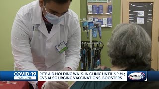 Rite Aid holds walkin clinic Thursday CVS urging vaccinations boosters [upl. by Abocaj]