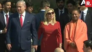 Israel PM Benjamin Netanyahu Received By CM Yogi Adityanath In Agra [upl. by Margeaux615]