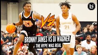 Bronny James VS DJ Wagner GO AT IT Nike EYBL Highlights [upl. by Ecirtel476]