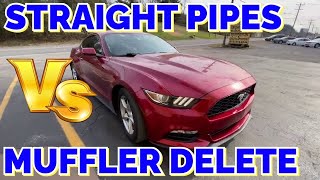 Ford Mustang 37L V6 MUFFLER DELETE Vs STRAIGHT PIPES [upl. by Kerwon]