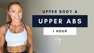 1 Hour UPPER BODY amp UPPER ABS WORKOUT at Home  Day Two of Five [upl. by Fusco898]