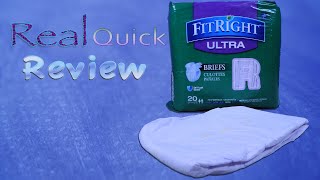 Real Quick Review Fit Right Ultra adultdiaper [upl. by Amelia]