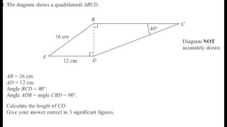 Trigonometry  Pythagoras  Find the Length of the Side3  GCSE Maths Practise maths gcsemaths [upl. by Letsyrc]