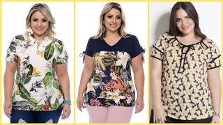 casual wear floral printed short sleeve blouse designs ideas for women 💝 [upl. by Anastassia984]