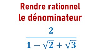 EXERCICE  rendre rationnel un dénominateur ► 3ème année collège  3APIC [upl. by Rani469]