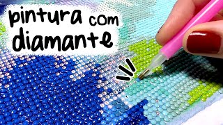 PINTANDO COM DIAMANTE  DEU MUITO TRABALHO Diamond Painting [upl. by Eltrym]