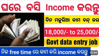 ଘରେ ବସି Income କରନ୍ତୁ। Govt data entry job। ମୁଁ କେତେ ଟଙ୍କା income କରୁଛି । [upl. by Orsino]