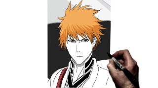 How to Draw Kurosaki Ichigo  Step By Step  Bleach [upl. by Aiderfla288]