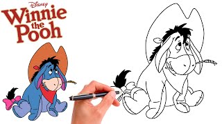 How To Draw EEYORE EASY  FROM WINNIE THE POOH  StepByStep [upl. by Tray827]