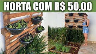 COMO FAZER HORTA VERTICAL COM PALLETS [upl. by Cusick]