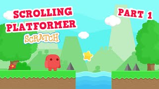 Scratch Tutorial Scratch Scrolling Platformer Tutorial PART 1  Scrolling Platformer Game Scratch [upl. by Rowley581]