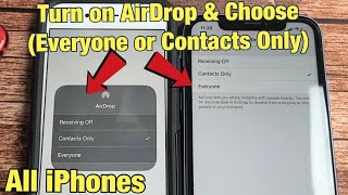 iPhones How to Turn on AirDrop amp Choose Everyone or Contacts Only [upl. by Adelpho33]