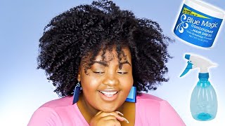 Water and Grease ONLY Twist Out on quotNatural Hairquot  Blue Magic Hair Grease [upl. by Neiht308]