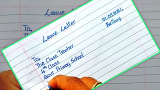 leave letter  easy to write leave letter for class teacher  suffering from fever [upl. by Chrisoula934]