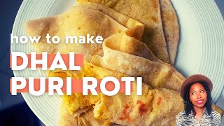 How to make roti  trinidad and guyanese style  caribbean dhal puri roti recipe [upl. by Lussi]