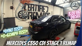 Mercedes Benz C350 CDI Sport w204 Stage 1 Remap  DYNO amp 060 TEST Tuned by Certified Remaps [upl. by Ahsemik]