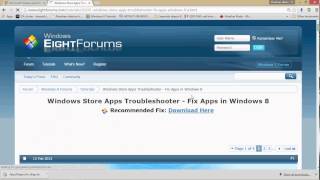 Windows 81 How to fix microsoft app store with app troubleshooter [upl. by Penny]