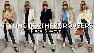 HOW TO STYLE LEATHER TROUSERS FOR SPRING  1 piece 5 ways [upl. by Nueovas]