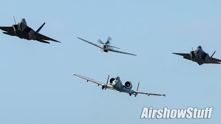 A10 Warthog Demo and P51F22F35 Heritage Flight Tuesday  EAA AirVenture Oshkosh 2019 [upl. by Haidedej]