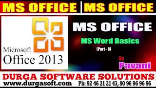 MS office Tutorial  Ms Word Basics Part11 by Pavani [upl. by Sochor]