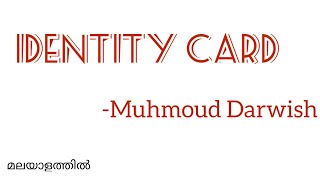 Identity Card Muhmoud Darwish stanza by stanza explaThemesresistance poem [upl. by Ahsratal]