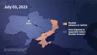 Animated map shows almost 500 days of Russias invasion of Ukraine  AFP [upl. by Oconnor]