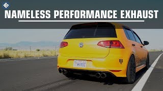 Nameless Performance Cat Back W Mufflers  Volkswagen MK7 GolfR Exhaust Sound Clip [upl. by Hamian908]